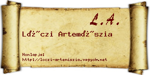 Lóczi Artemíszia névjegykártya
